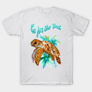 Turtle, Flower, Positive, Marine, Spiritual T-Shirt